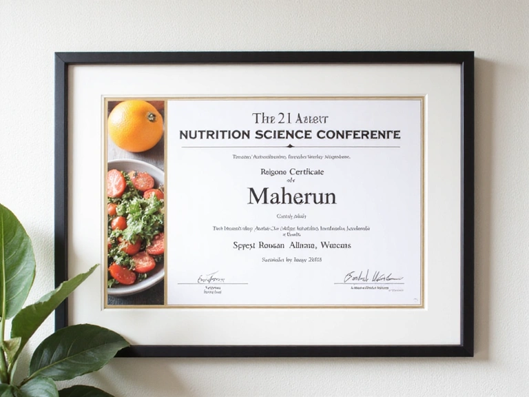 Latest Nutrition Science Conference Attendance Certificate